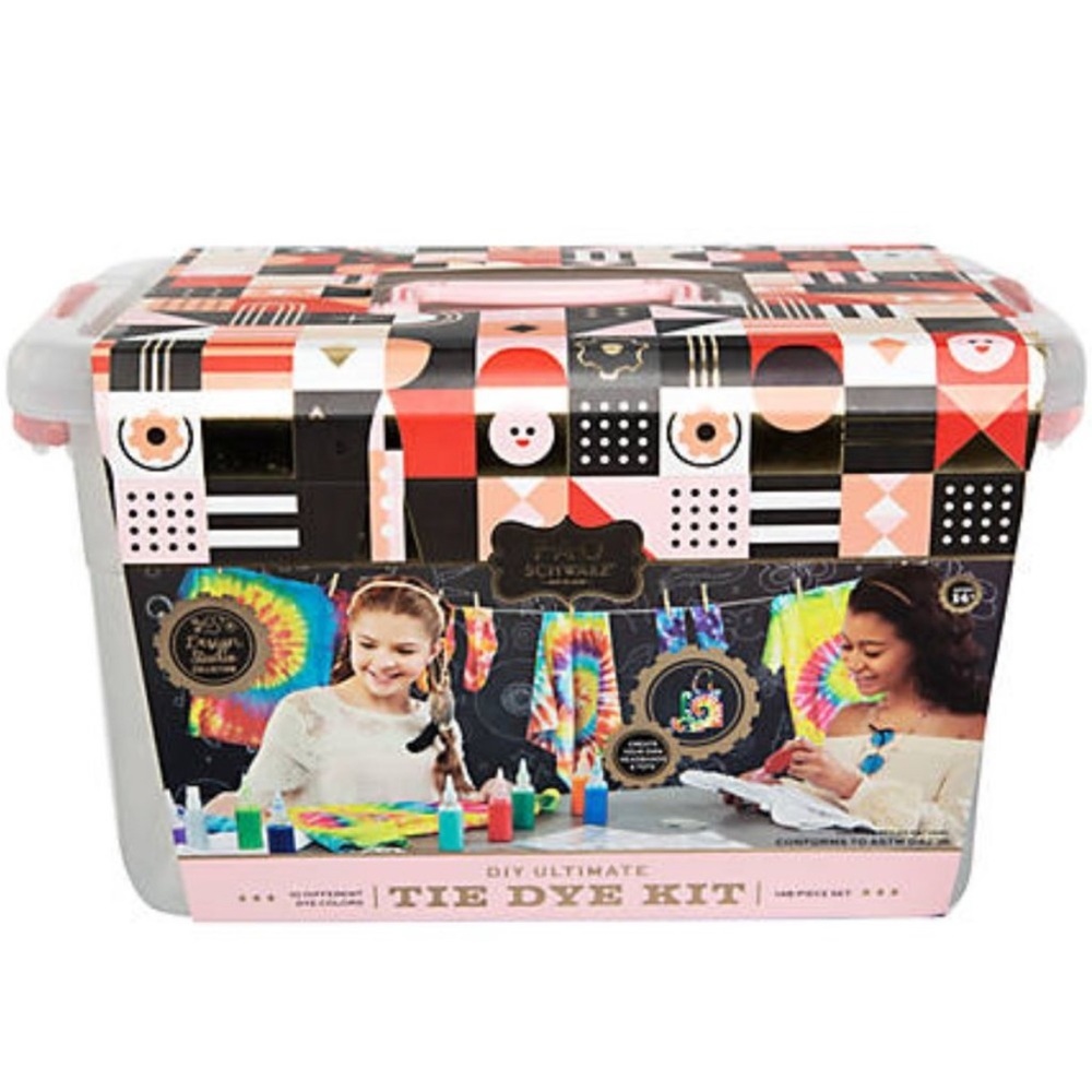 SCHWARZ Tie Dye Tshirt Cloths 10-Colors 148 Piece Ultimate DIY Carry-Case Tote